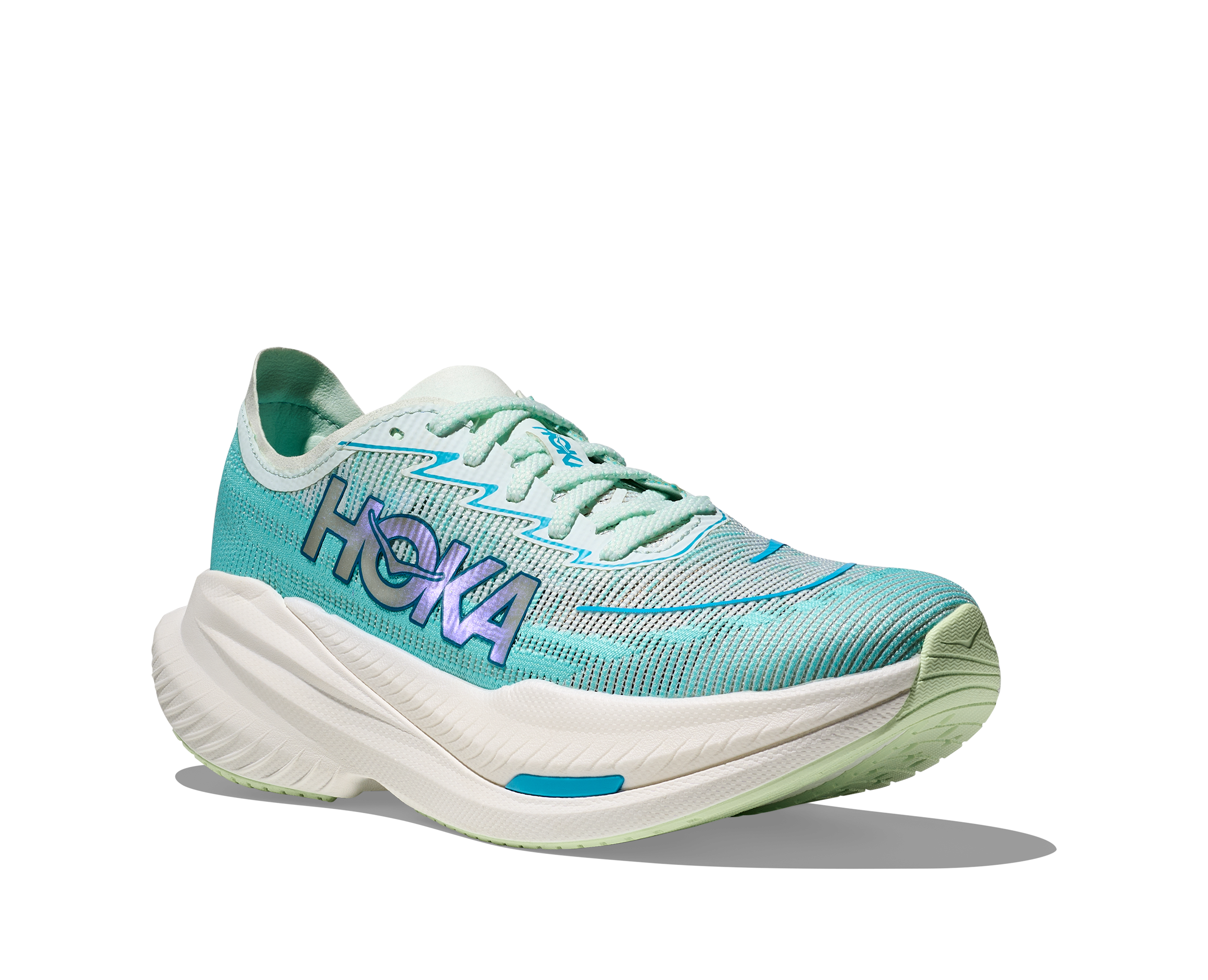 Hoka Mach X 2, Laufschuhe, Damen, Snow Melt/Blue Spark