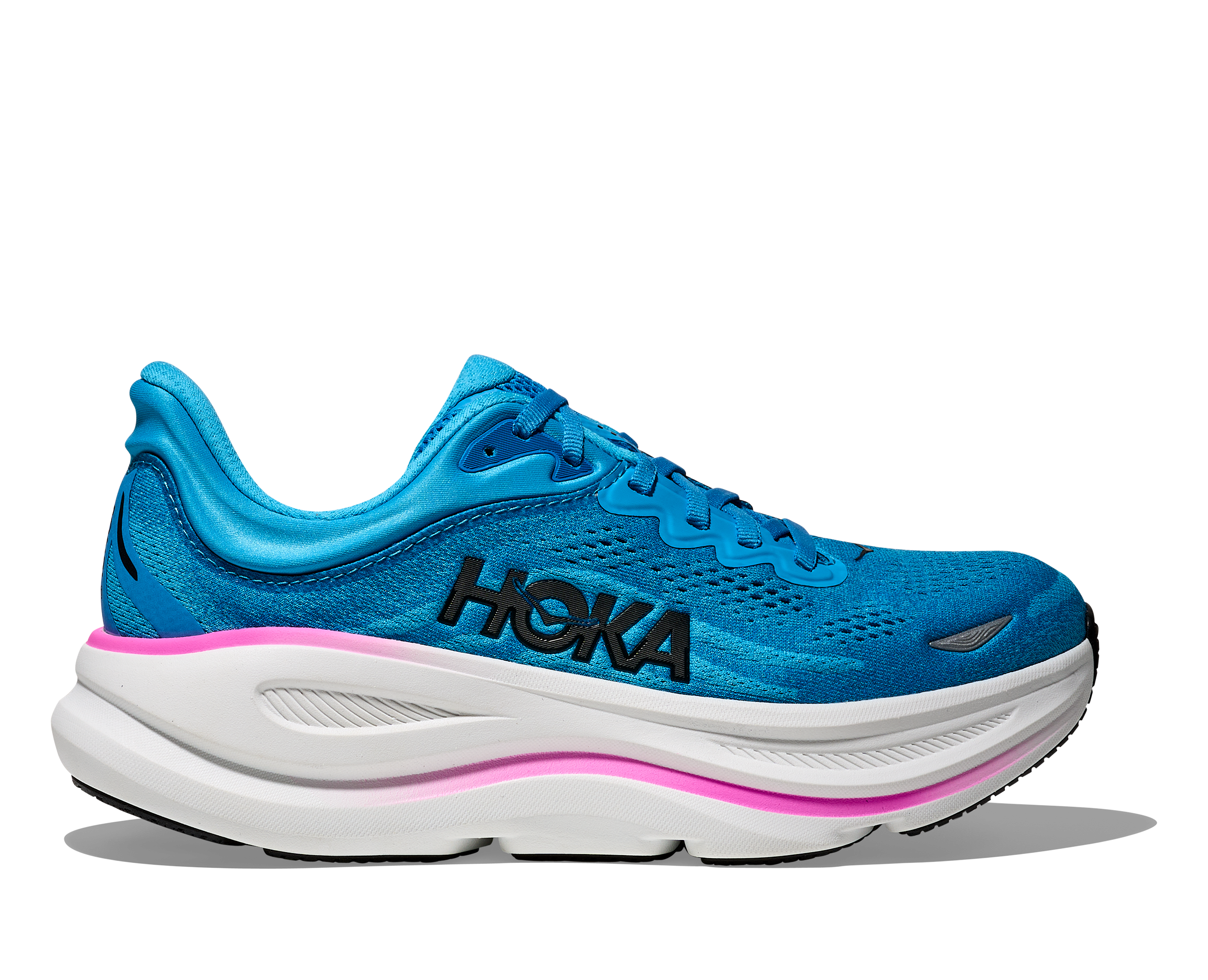 Hoka Bondi 9, Laufschuh, Damen, Skyward Blue/Neon Fuchsia