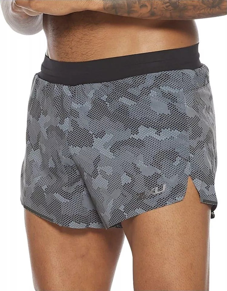 2XU Light Speed 3 Inch Short, Laufhose, Herren, Grey Camo/Black Reflective