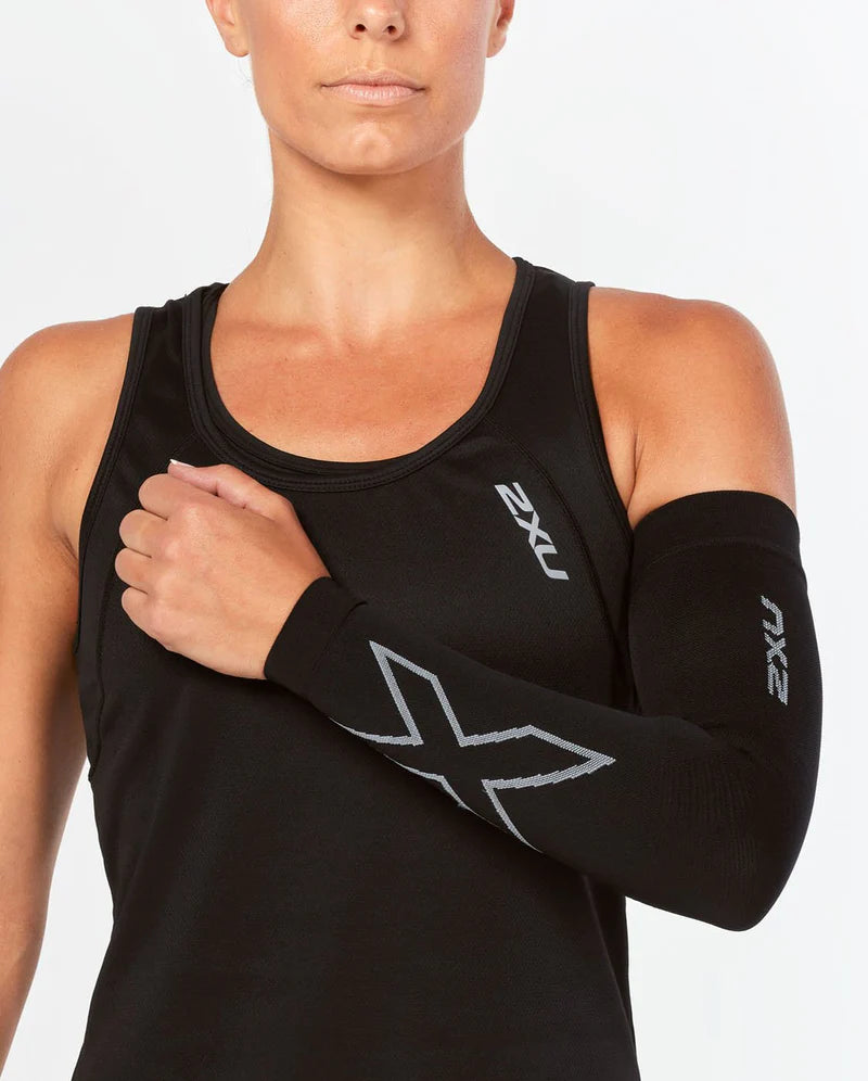 2XU Flex Compression Arm Sleeve, Single, schwarz/grau