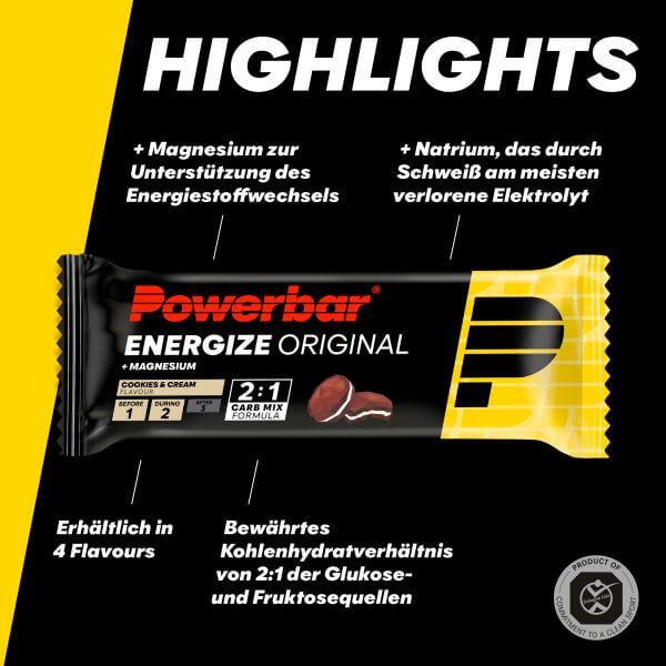Powerbar Energize Original Riegel, Cookies & Cream, 55 g