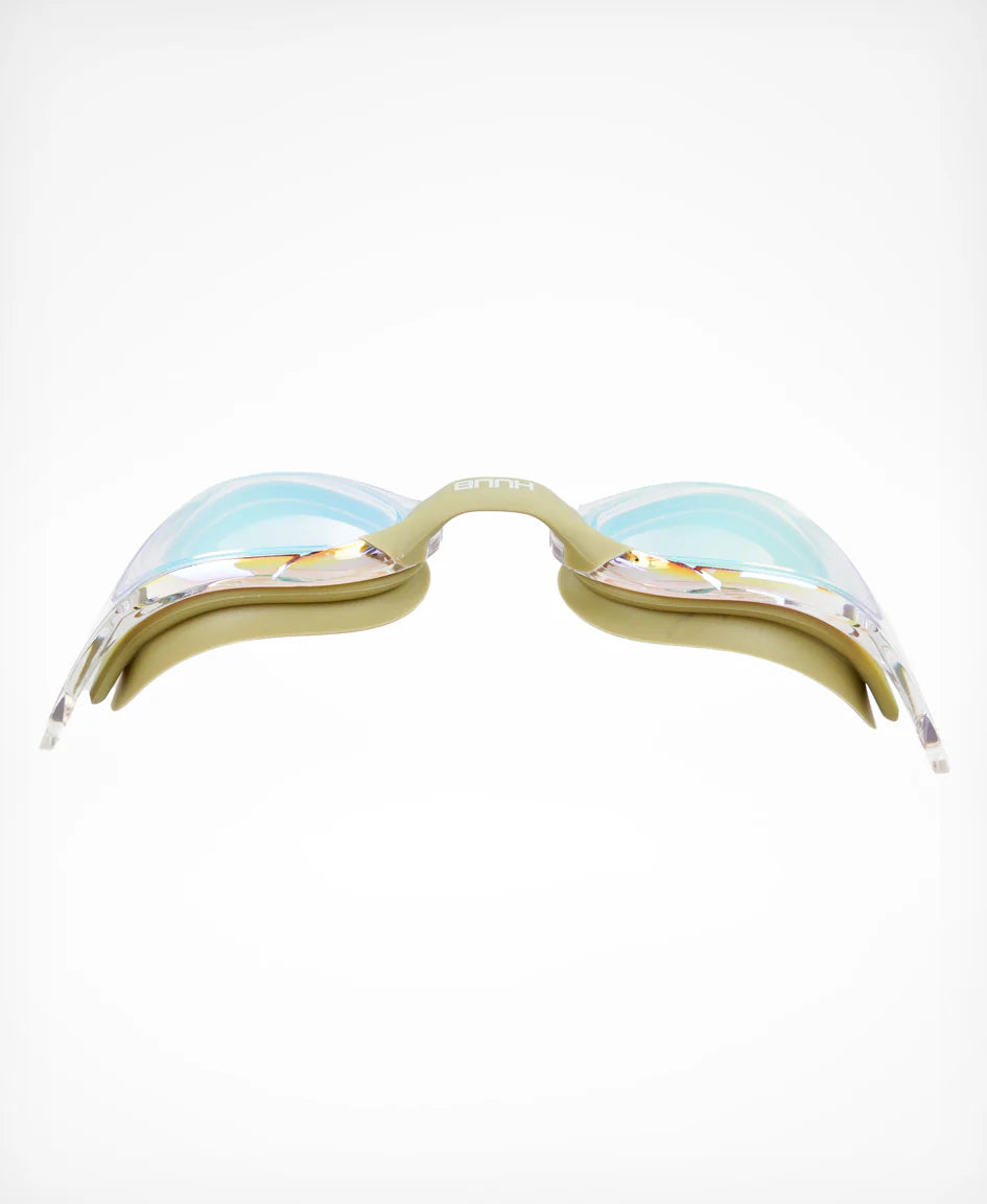 Huub Thomas Lurz Schwimmbrille, Klarer Goldspiegel, Salbei