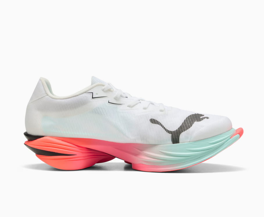 Puma FAST-R NITRO Elite 3, Laufschuhe, Herren, Puma White/Glowing Red/Mint Melt