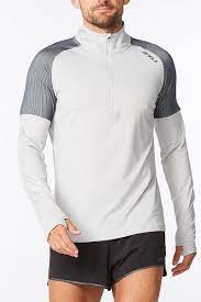 2XU Light Speed 1/2 Zip, Longsleeve, Herren, hellgrau