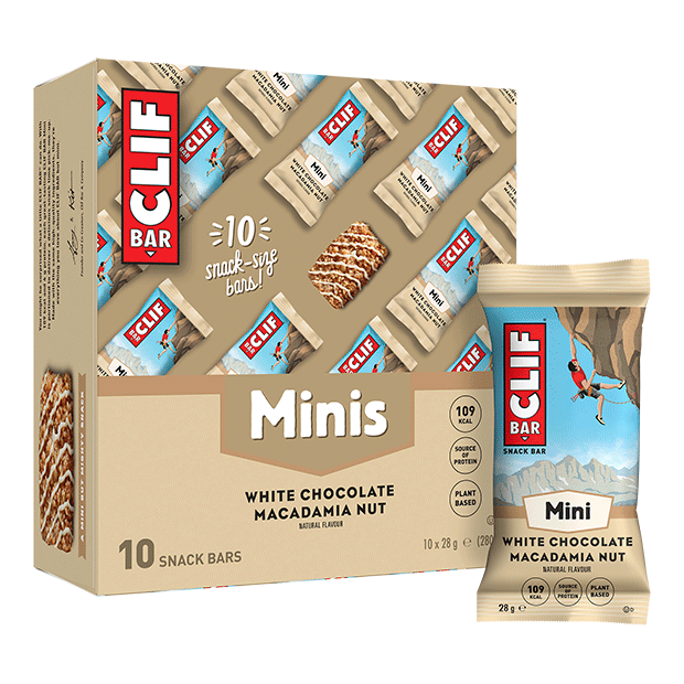CLIF BAR Energie Riegel Mini, 28g, White Chocolate Macadamia Nut, MHD 12/25