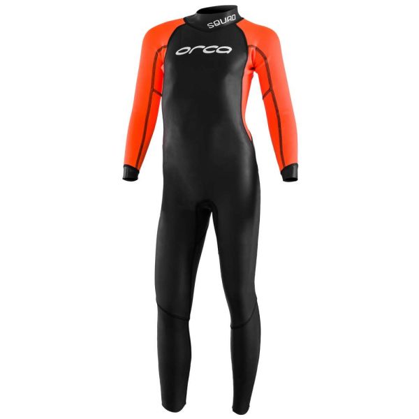 Orca Openwater Squad Kids Wetsuit, Neoprenanzug Kinder, schwarz/orange
