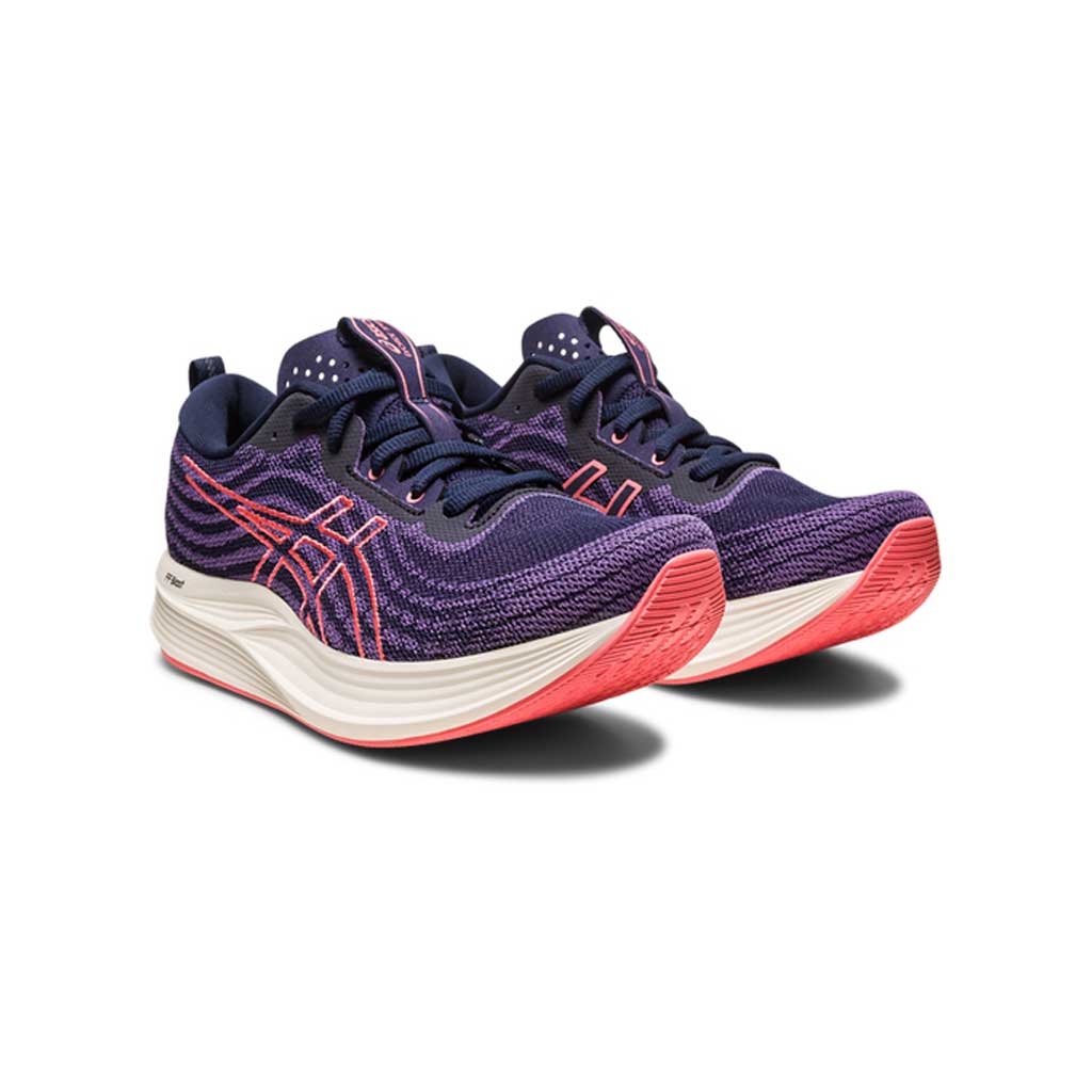 Asics EvoRide Speed, Damen, midnight/papaya, lila/dunkelblau/weiß