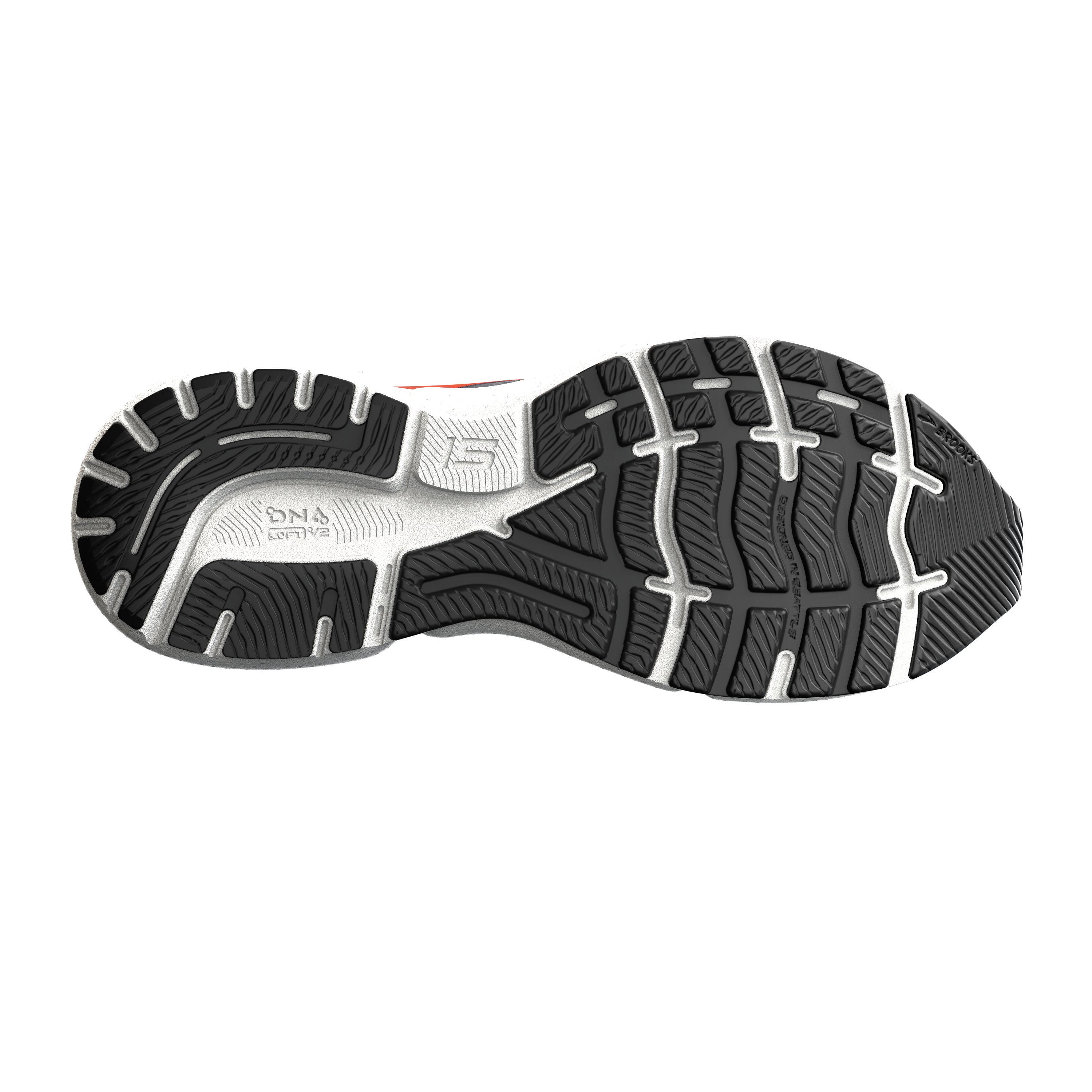 Brooks Ghost 15, Herren, ebony/black/spicy orange, grau/schwarz/orange