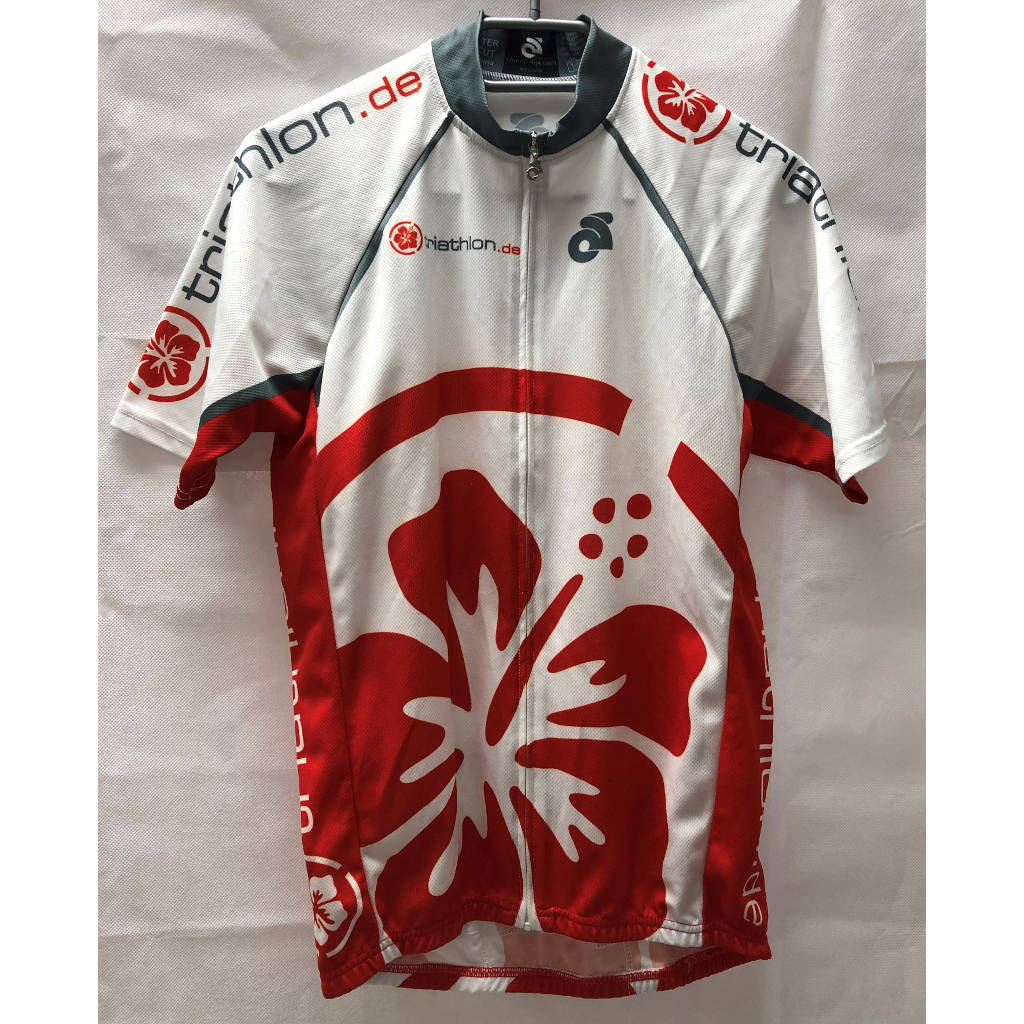 triathlon.de Basic Radtrikot, Herren, weiß/rot