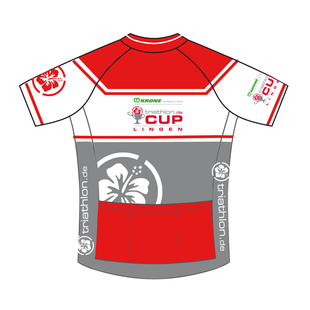 triathlon.de Basic Radtrikot, Herren, grau/weiß/rot, triathlon.de Cup Lingen 2019