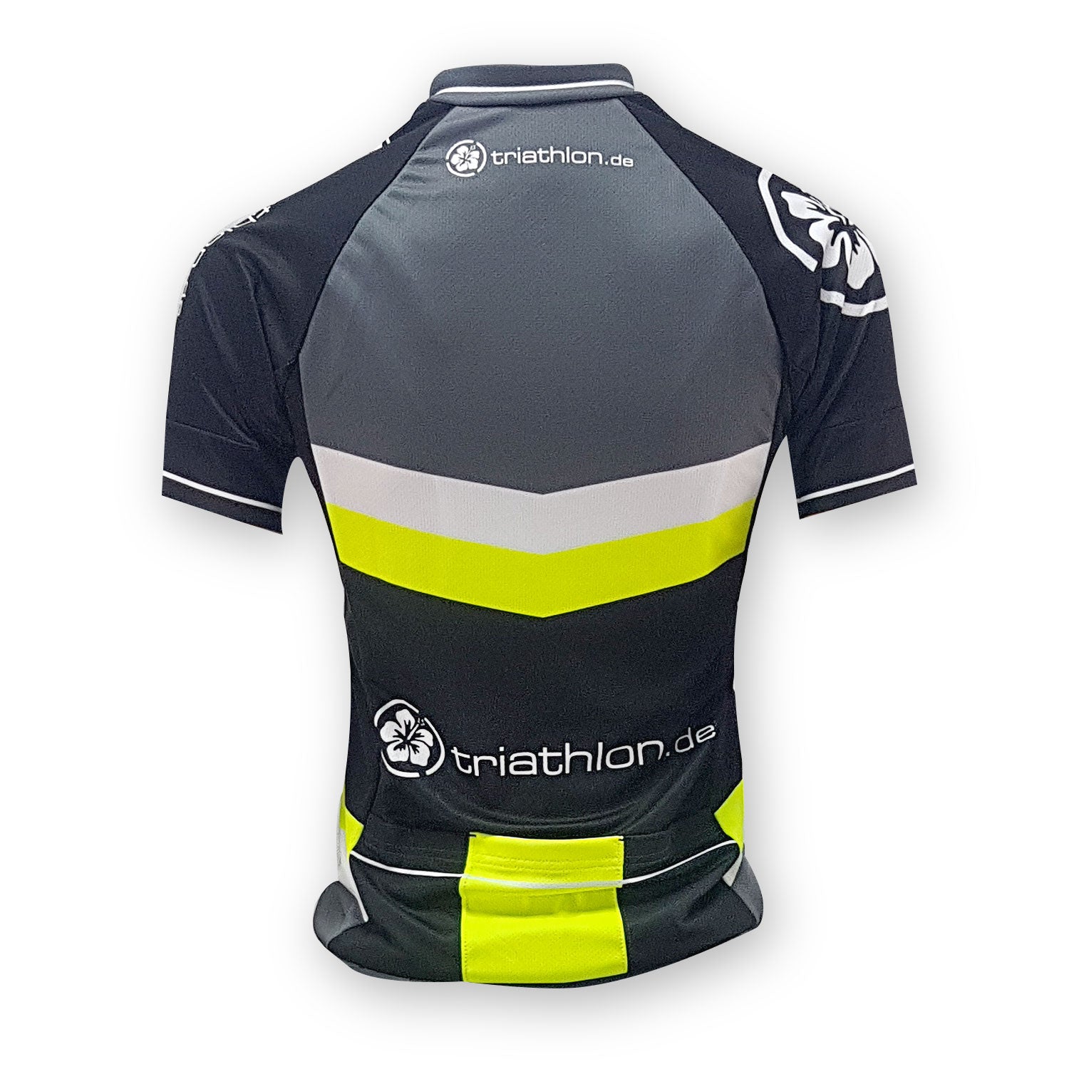 triathlon.de Elite Radtrikot, Damen, schwarz/grau/gelb