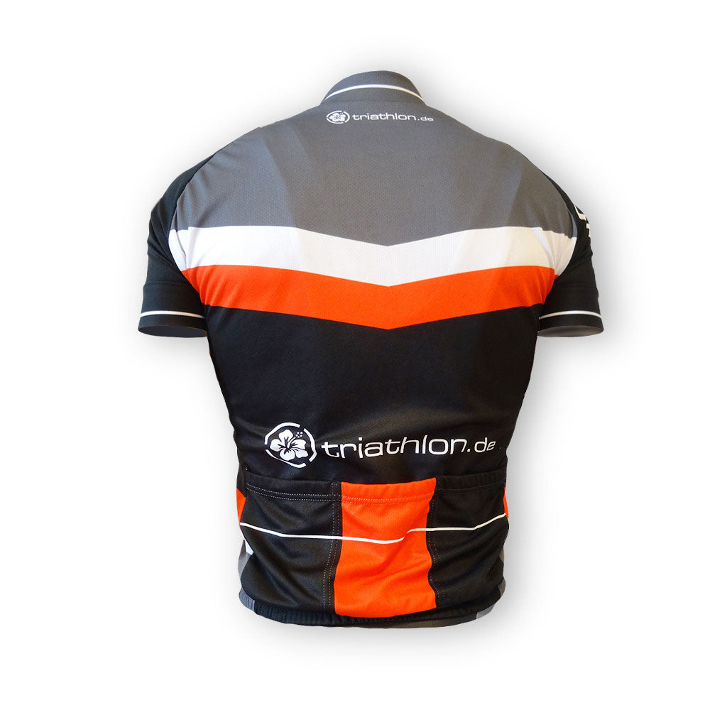 triathlon.de Elite Radtrikot, Herren, schwarz/grau/rot