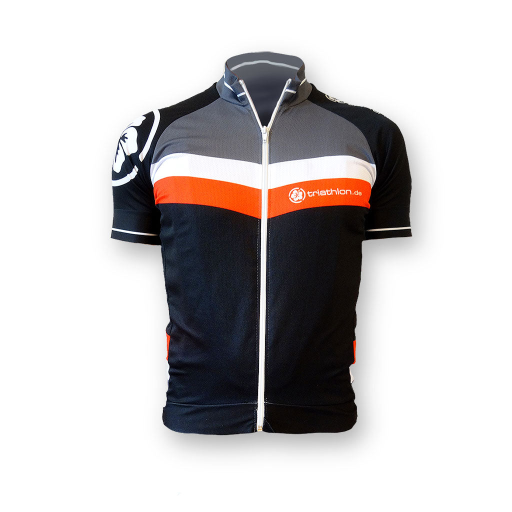 triathlon.de Elite Radtrikot, Herren, schwarz/grau/rot