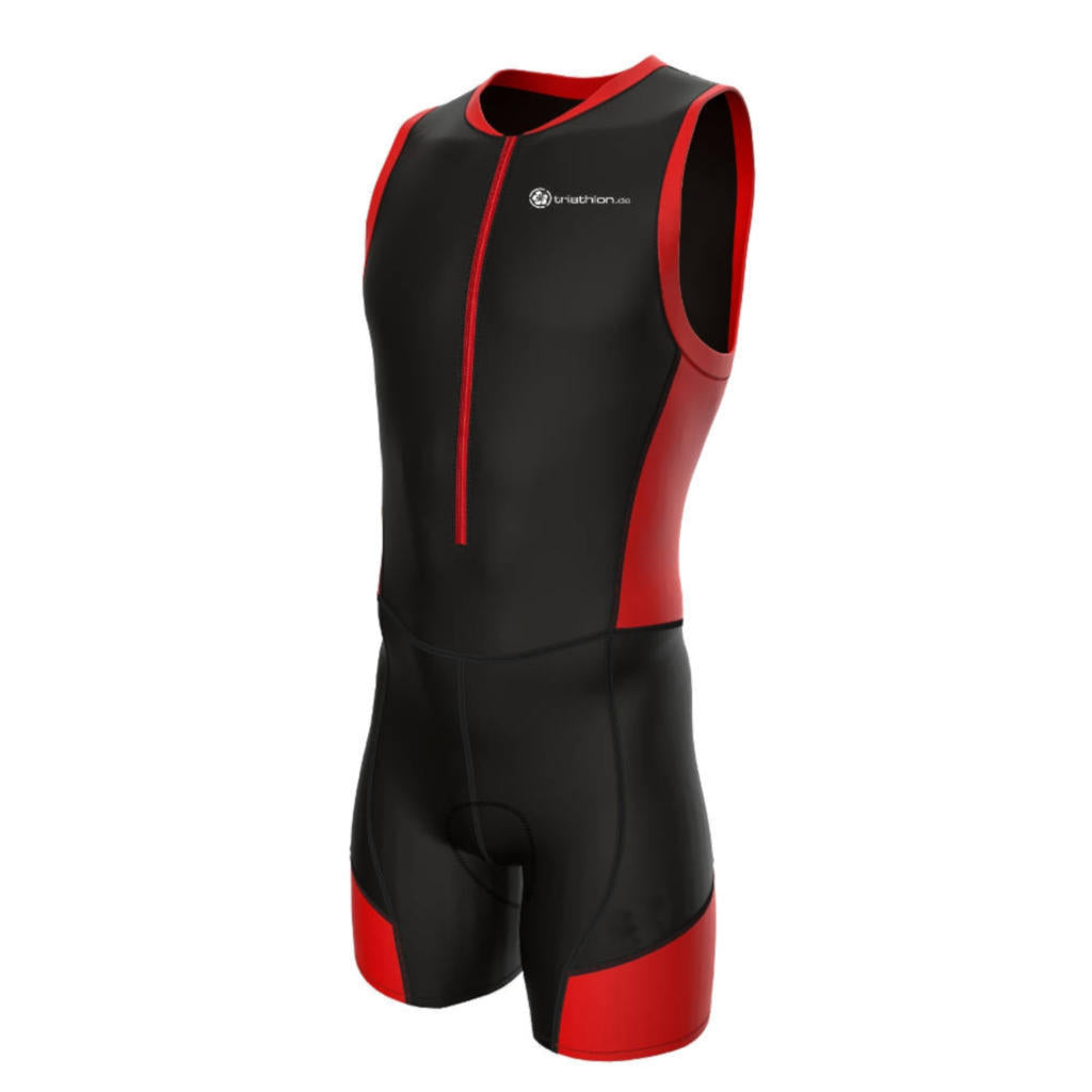 triathlon.de Basic TriSuit, Herren, schwarz/rot