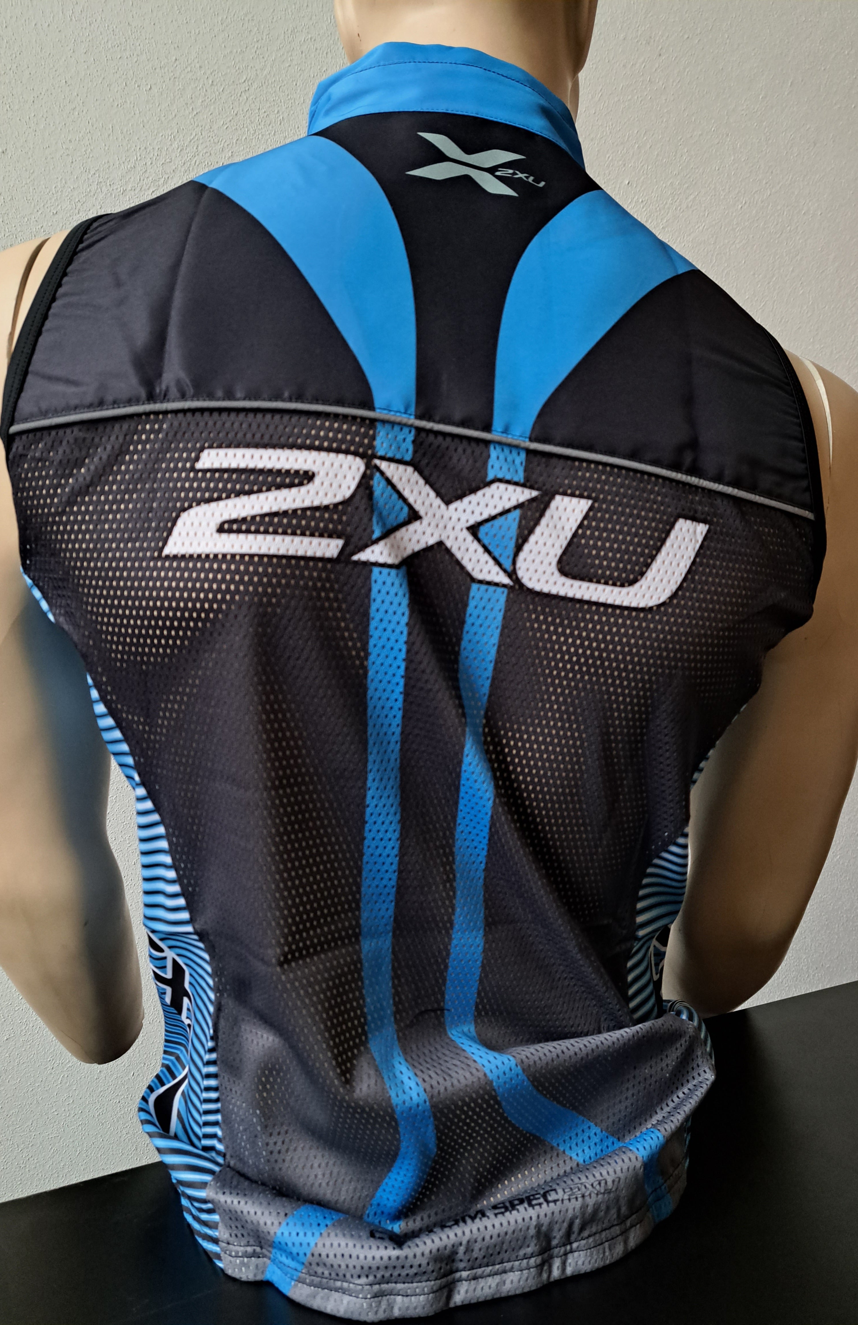 2XU Costum Cycling Gilet, Weste, Herren, blau/weiß/schwarz