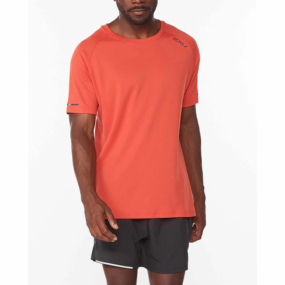 2XU Aero Tee, Laufshirt, Herren, Rust/Black Reflective