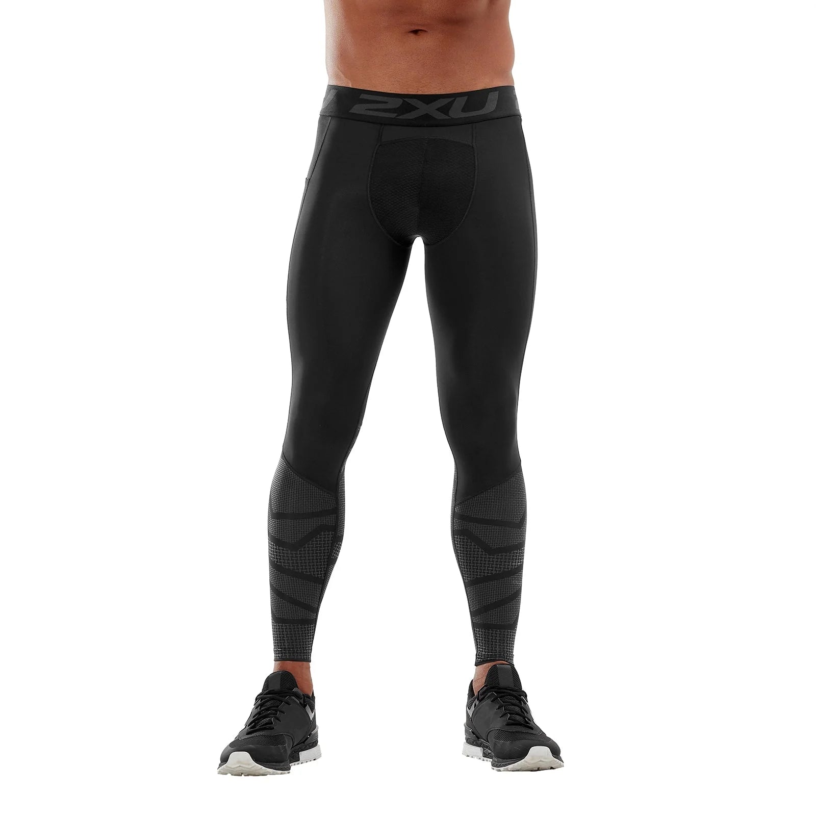 2XU Accelerate  Compression Tights with Storage, Herren, Black/Black Peak