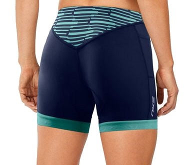 2XU Active 4.5" Tri Short, Damen, Navy/Aqua