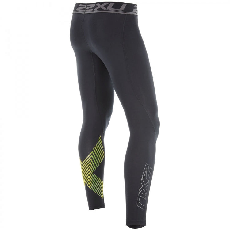 2XU Accelerate Compression Tights, Herren, Black/Acid Lines
