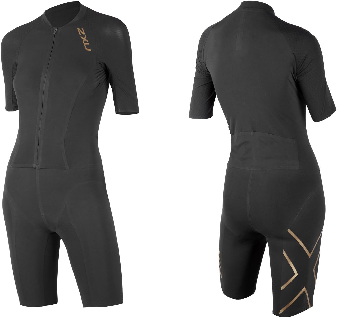 2XU Project X Sleeved Trisuit, Damen, Black/Gold