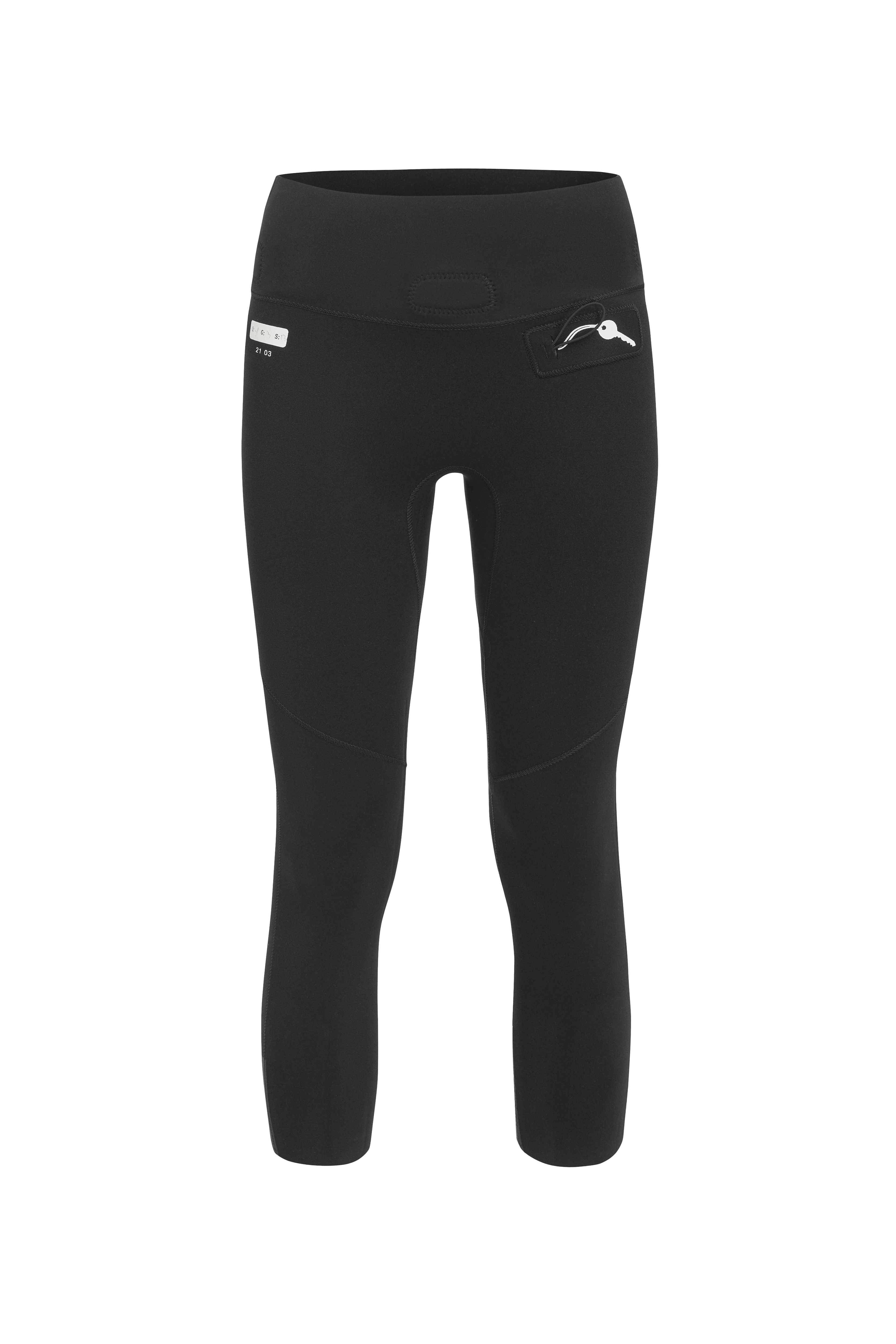 Detailansicht Neoprenhose lang von vorne (Taschen)