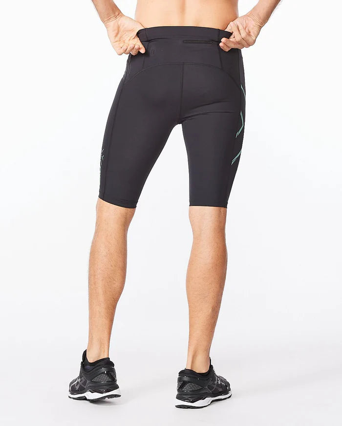 2XU Light Speed Compression Shorts, Herren, Black/Silver Sage Reflective