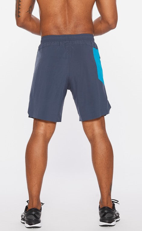 2XU Motion 8 Inch Shorts, Laufshort, Herren, Moonlight/Aquamarine