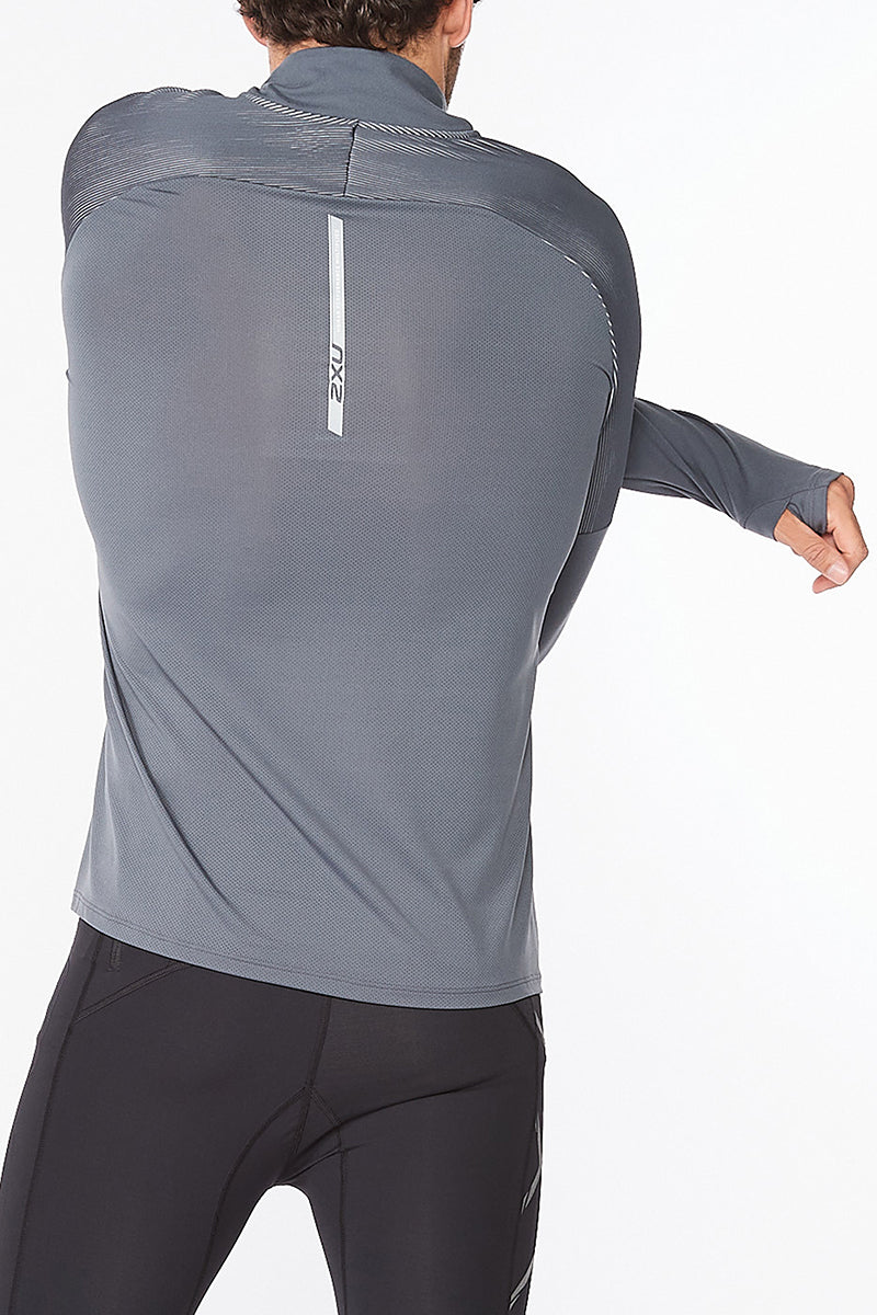 2XU Light Speed 1/2 Zip, Longsleeve, Herren, Turbulence/Silver Reflective