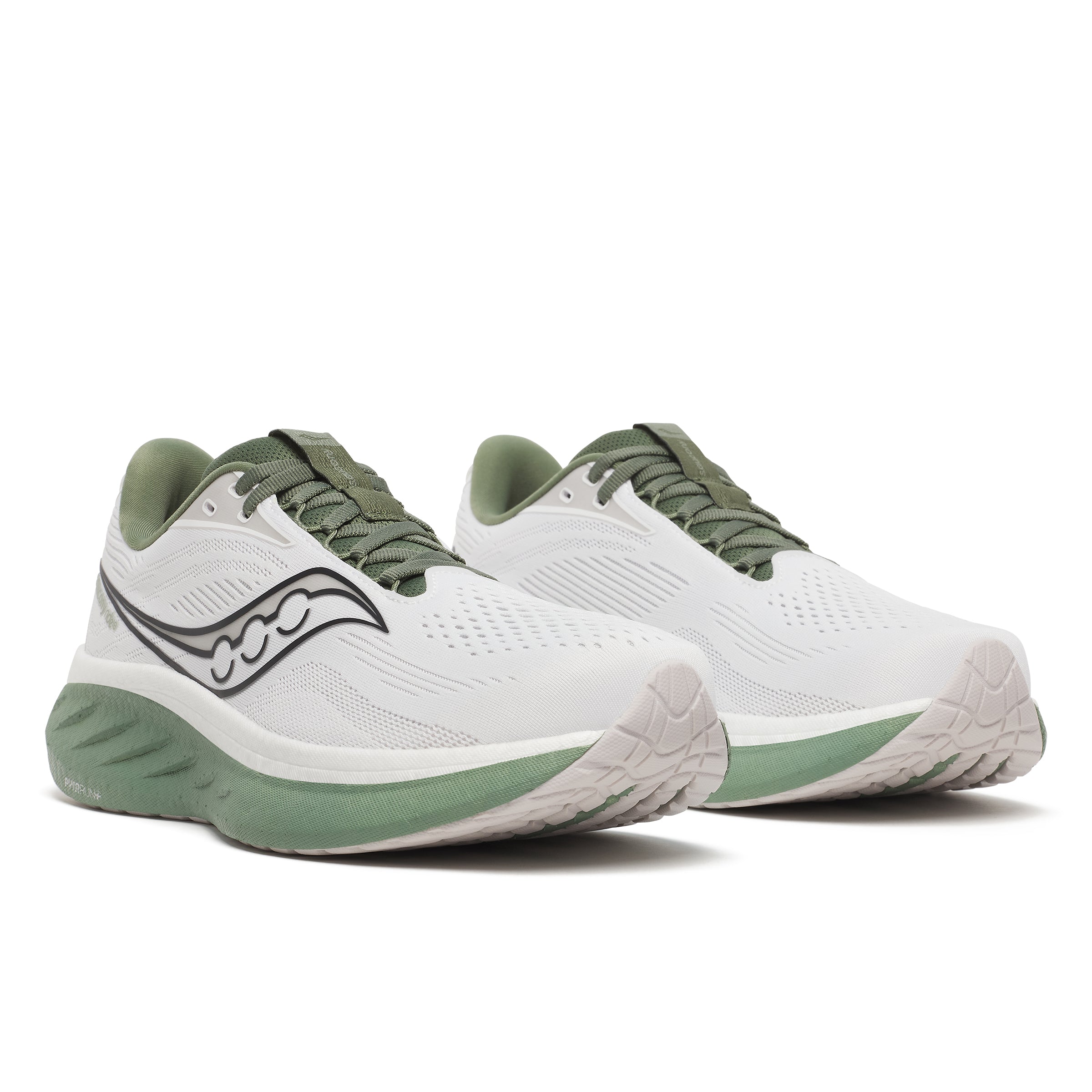 Saucony Ride 18, Herren, WHITE/OLIVINE