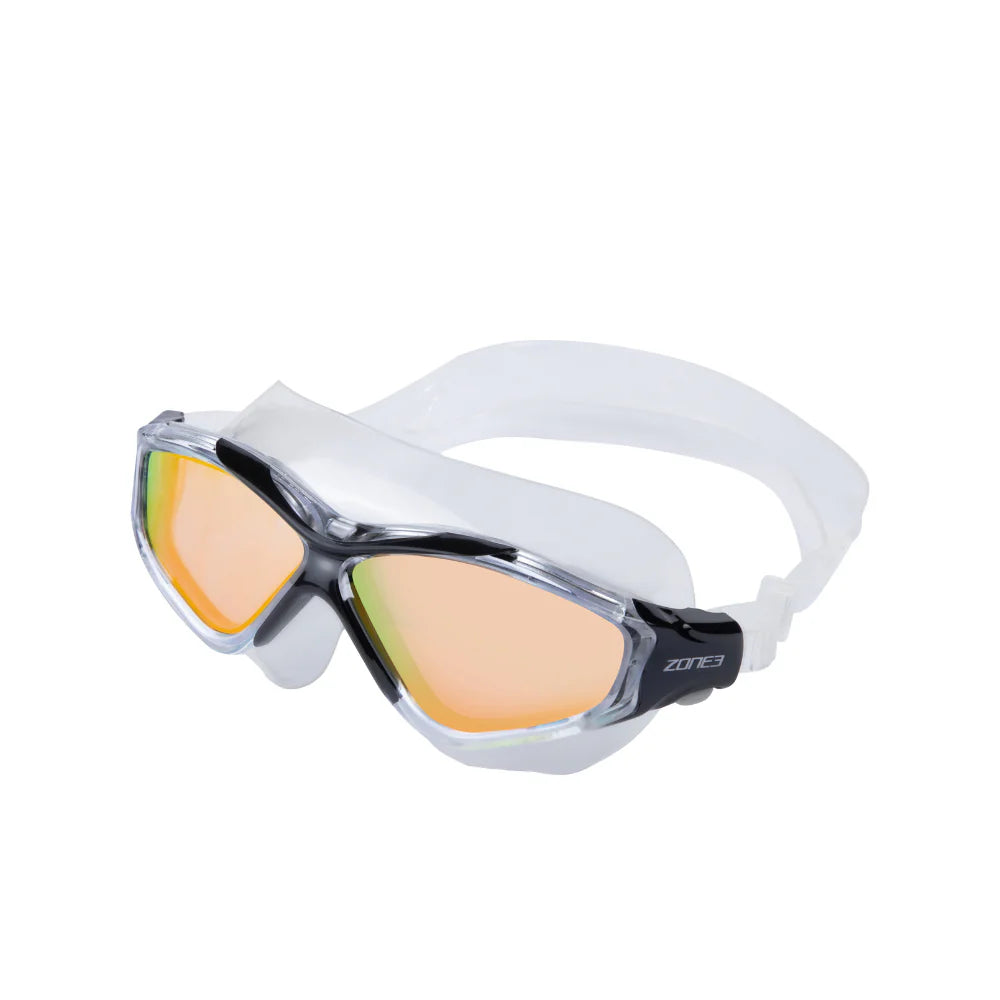 ZONE3 Vision Max Mirror Swim Mask, Clear/Black/Rainbow Mirror Lenses