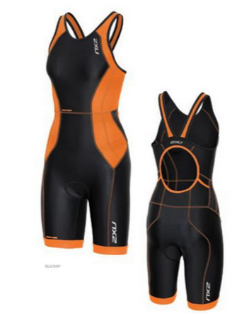 2XU Perform Y-Back Trisuit, Damen, schwarz/orange