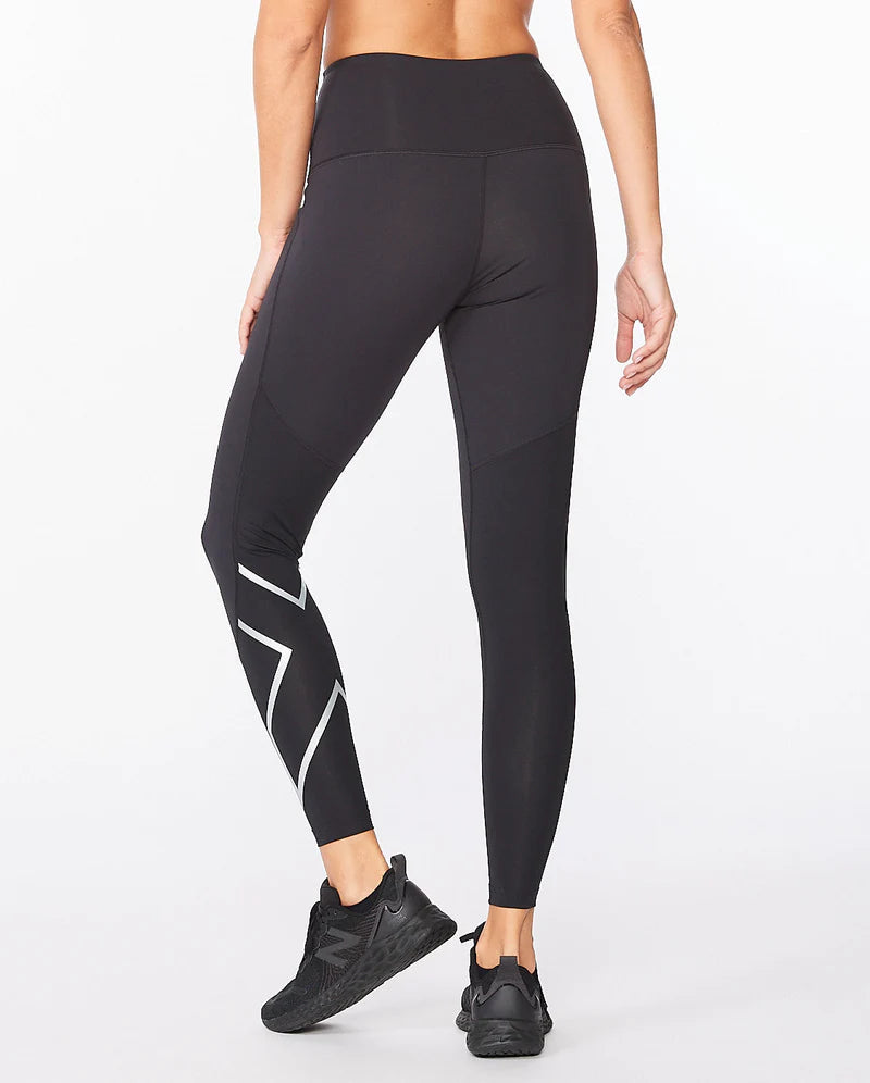 2XU Motion Hi - Rise Compression Tights, Damen, Black/Silver X Logo