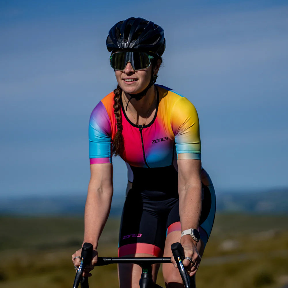 Zone3 Activate Plus, Short Sleeve Trisuit, Kurzarm, Damen, Neon/Black