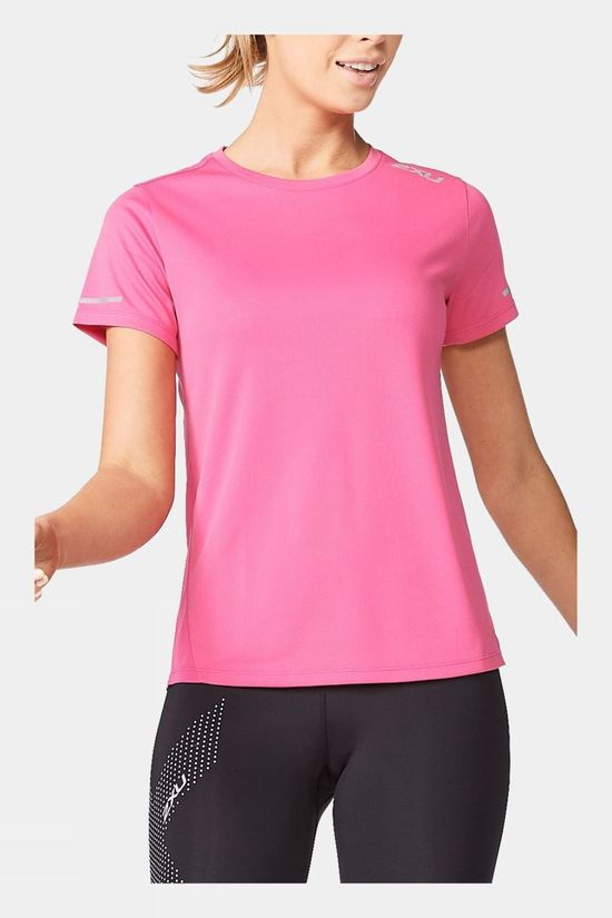 2XU Aero Tee, Laufshirt, Damen, Magenta/White Reflective