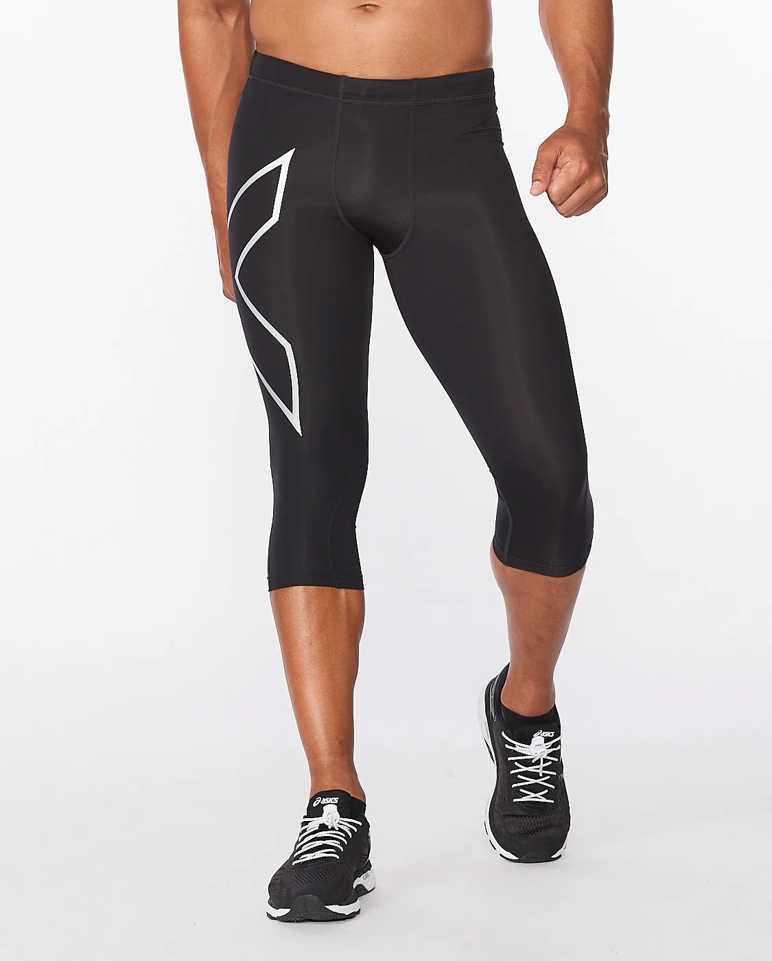 2XU Core Compression 3/4 Tight, Laufhose, Herren, Black/Silver Reflective