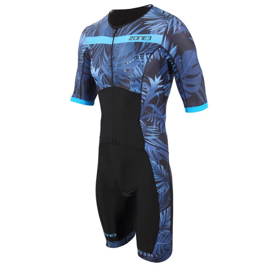 Zone3 Activate Plus Short Sleeve Full Zip Trisuit, Herren - Tropical Palm