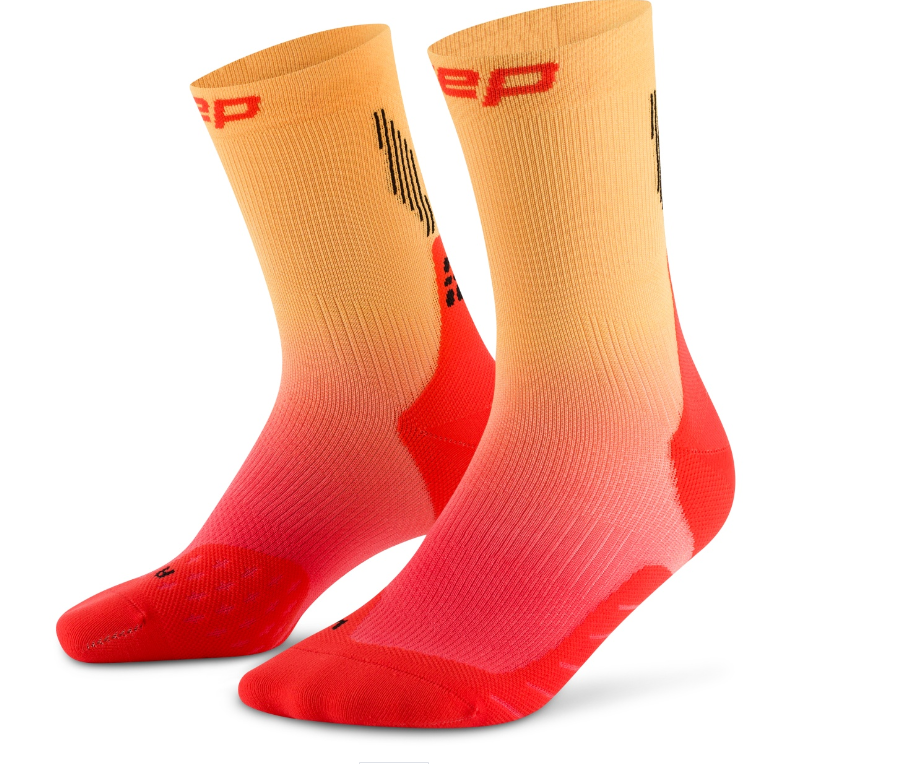 CEP Core Run Edt. Gradient Socks 5.0 - Mid Cut, Herren, red / marigold fade