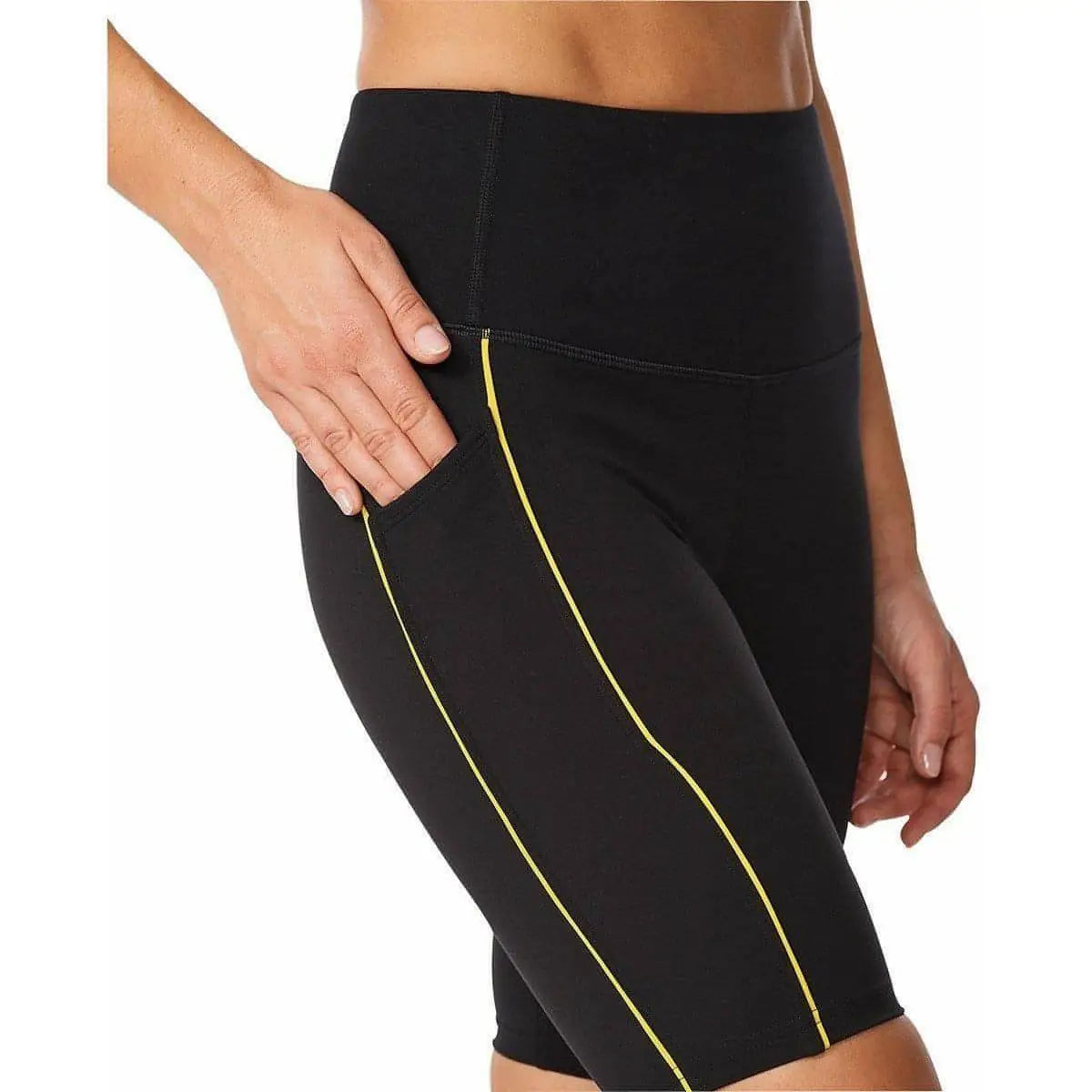 2XU Form Pop Seam Hi - Rise Bike Short, Damen, schwarz/gelb