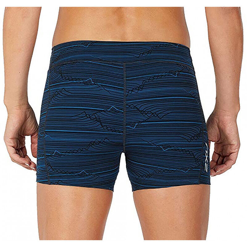 2XU Fitness Compression 4 Inch Short, Damen, Navy Blue/Muster