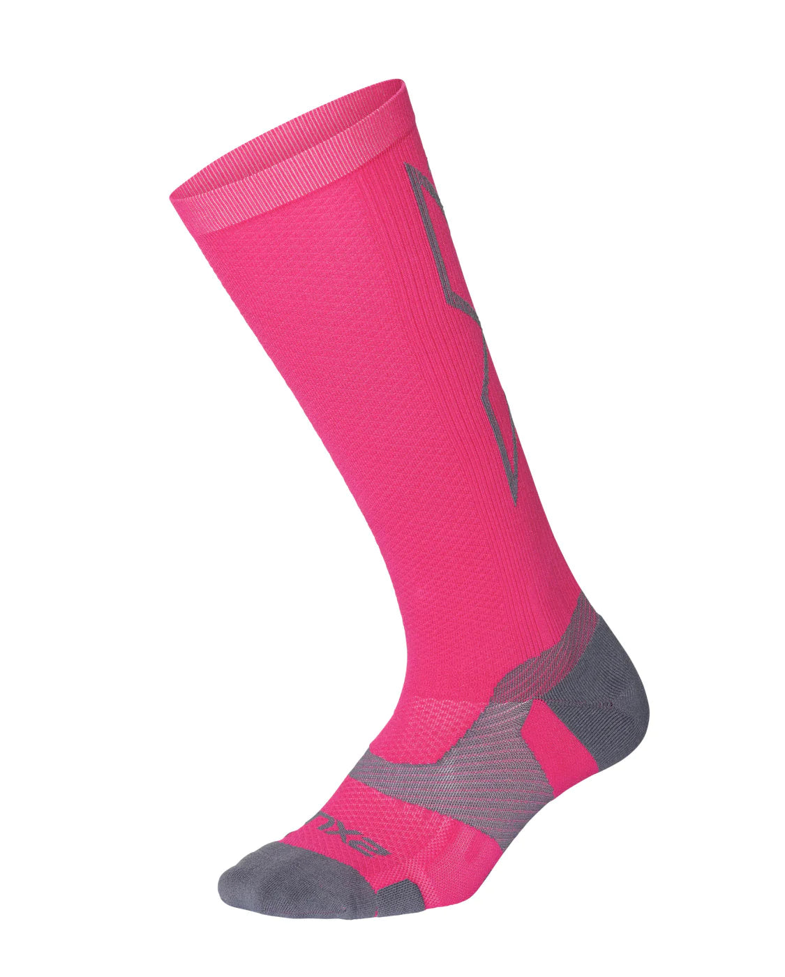 2XU VECTR L.Cush Full Length Socks, HotPink/Grey