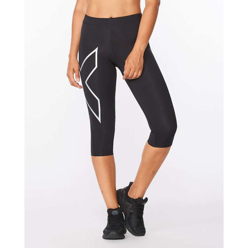 2XU Core Compression 3/4 Tights, Laufhose, Damen,Black/Silver