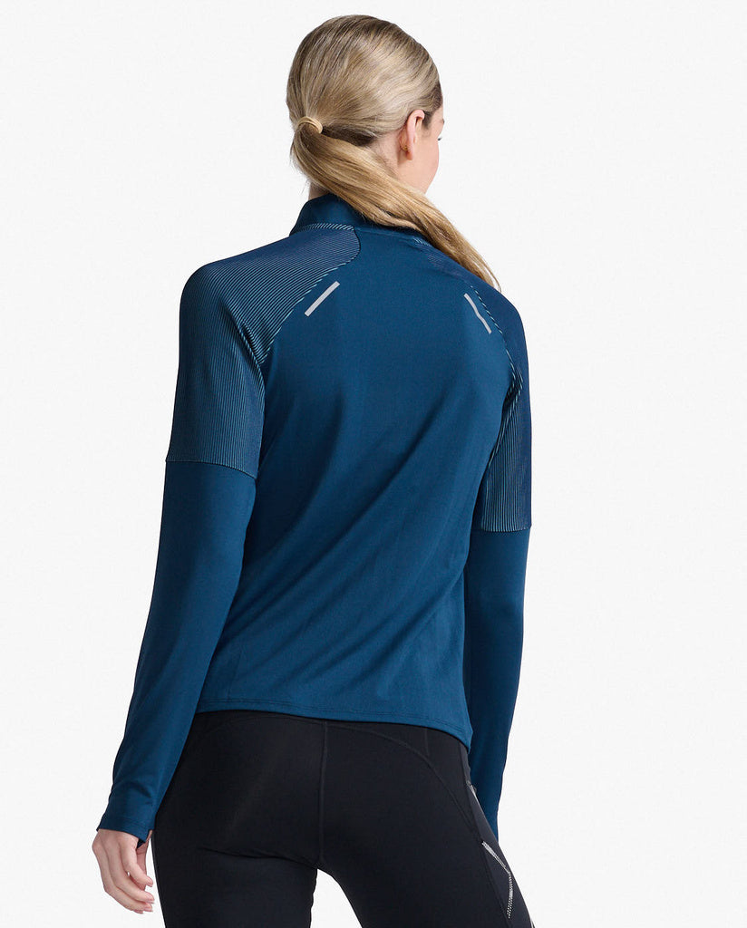 2XU Light Speed 1/2 Zip, Longsleeve, Damen, Moonlight/Silver Reflective