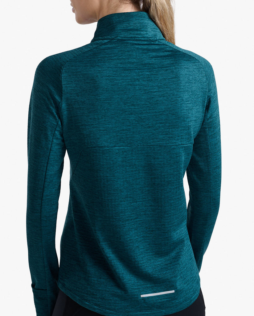 2XU Ignition 1/4 Zip, longsleeve, women, deep jade/silver reflective, petrol