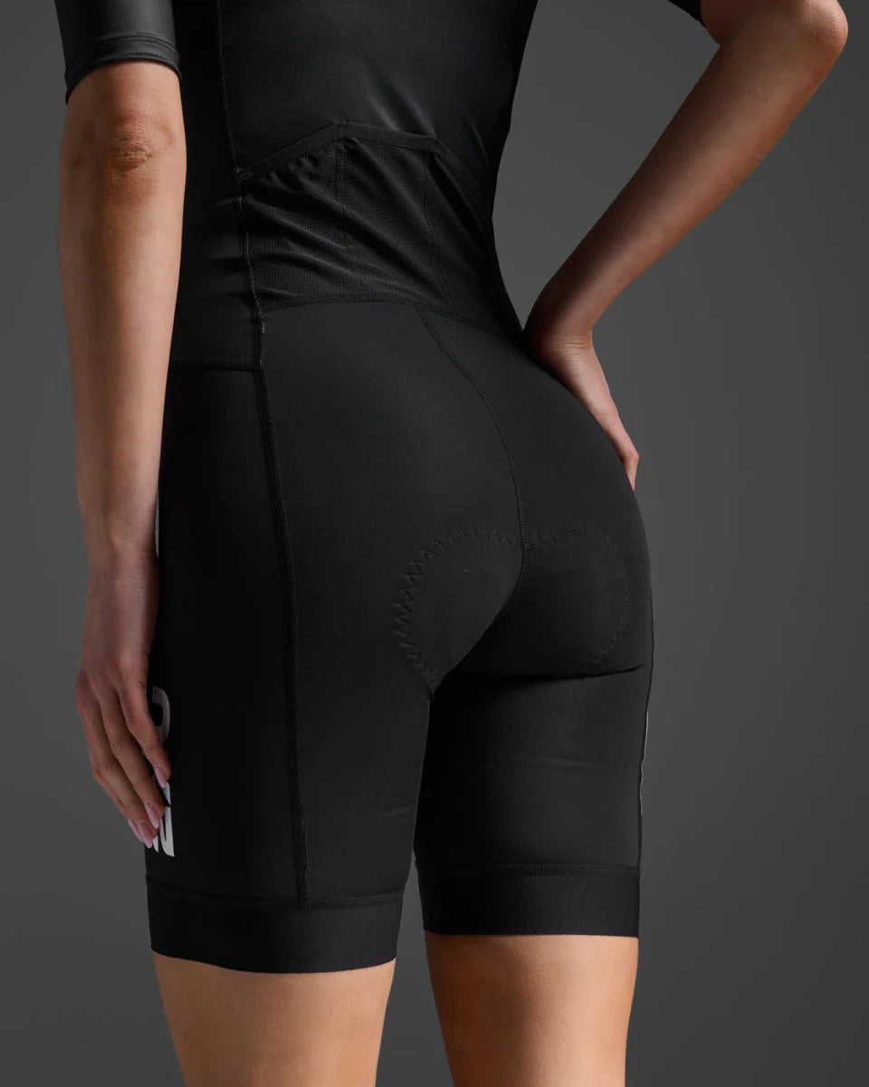 2XU Core Sleeved Trisuit, Damen, Black/White