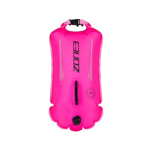 ZONE3 Recycled Swim Safety Buoy/Dry Bag 28L, Hi-Vis Pink