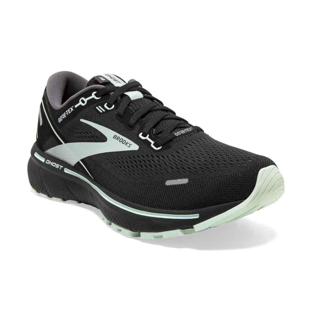 Brooks Ghost 14 GTX, Damen, black/blackened pearl/aquaglass, schwarz/aqua