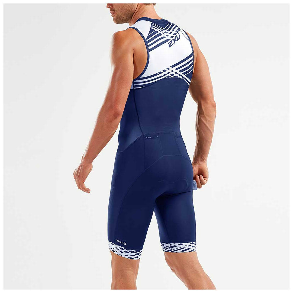 2XU Compression Full ZipTriSuit, Herren, blau/weiß