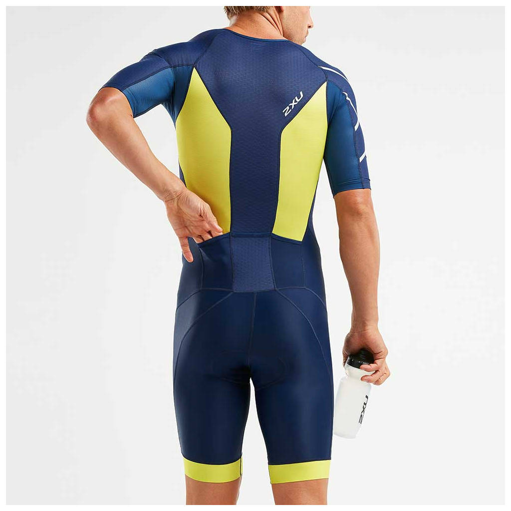 2XU Perform Full Zip Sleeved TriSuit, men, blue/yellow