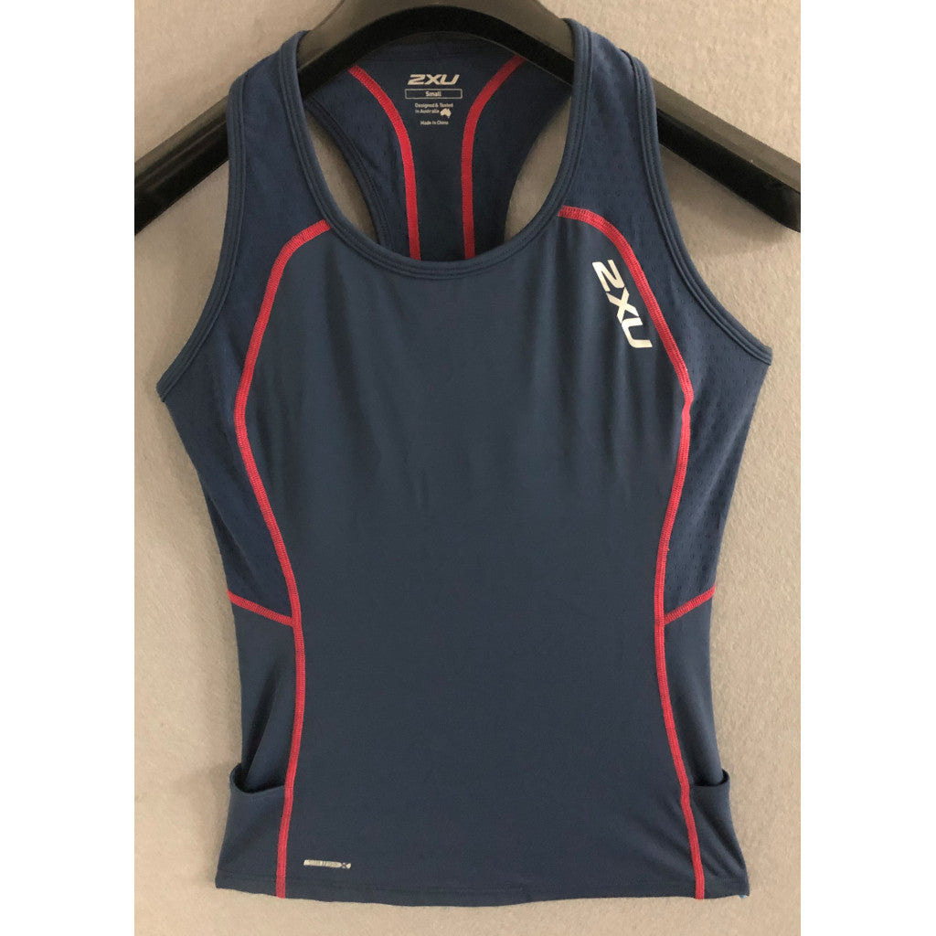 2XU Active Tri Singlet, Damen, navy/red