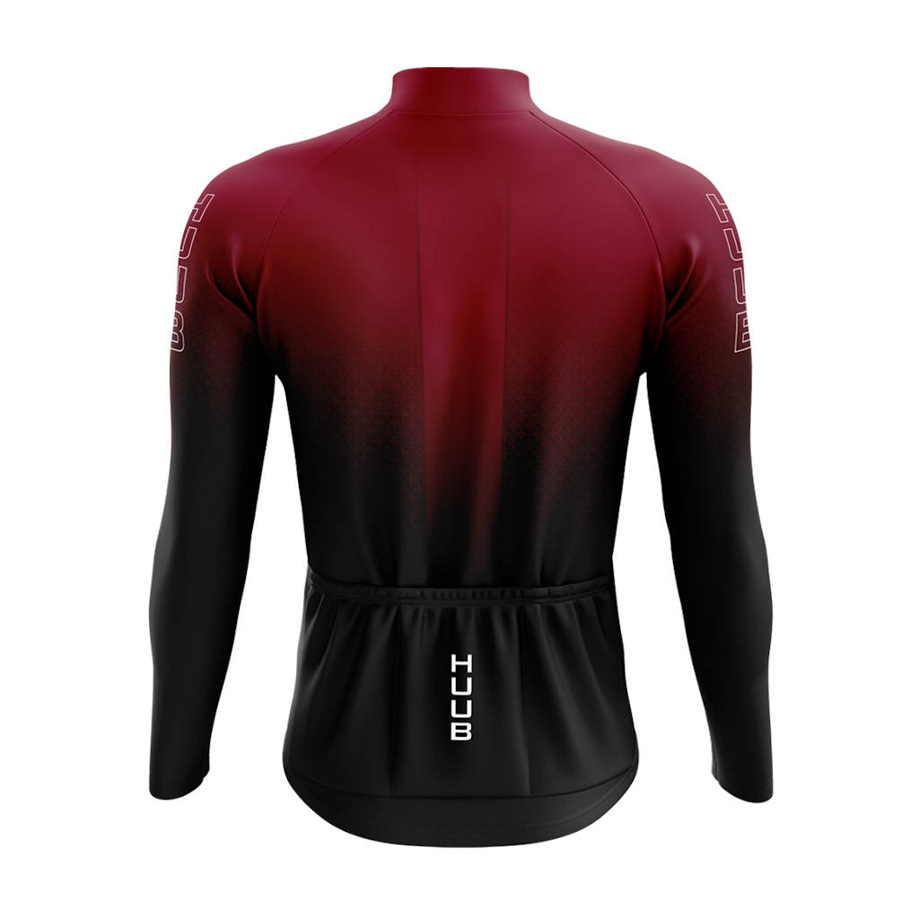 Huub Core 2 Long Sleeve Thermal Jersey, Radtrikot, Herren, schwarz/rot